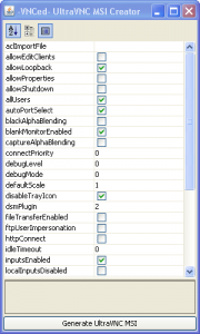 VNCed UltraVNC MSI Maker